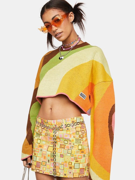 The Ragged Priest Sweaters - Ragged Priest Sleaze Knit Cropped Sweater